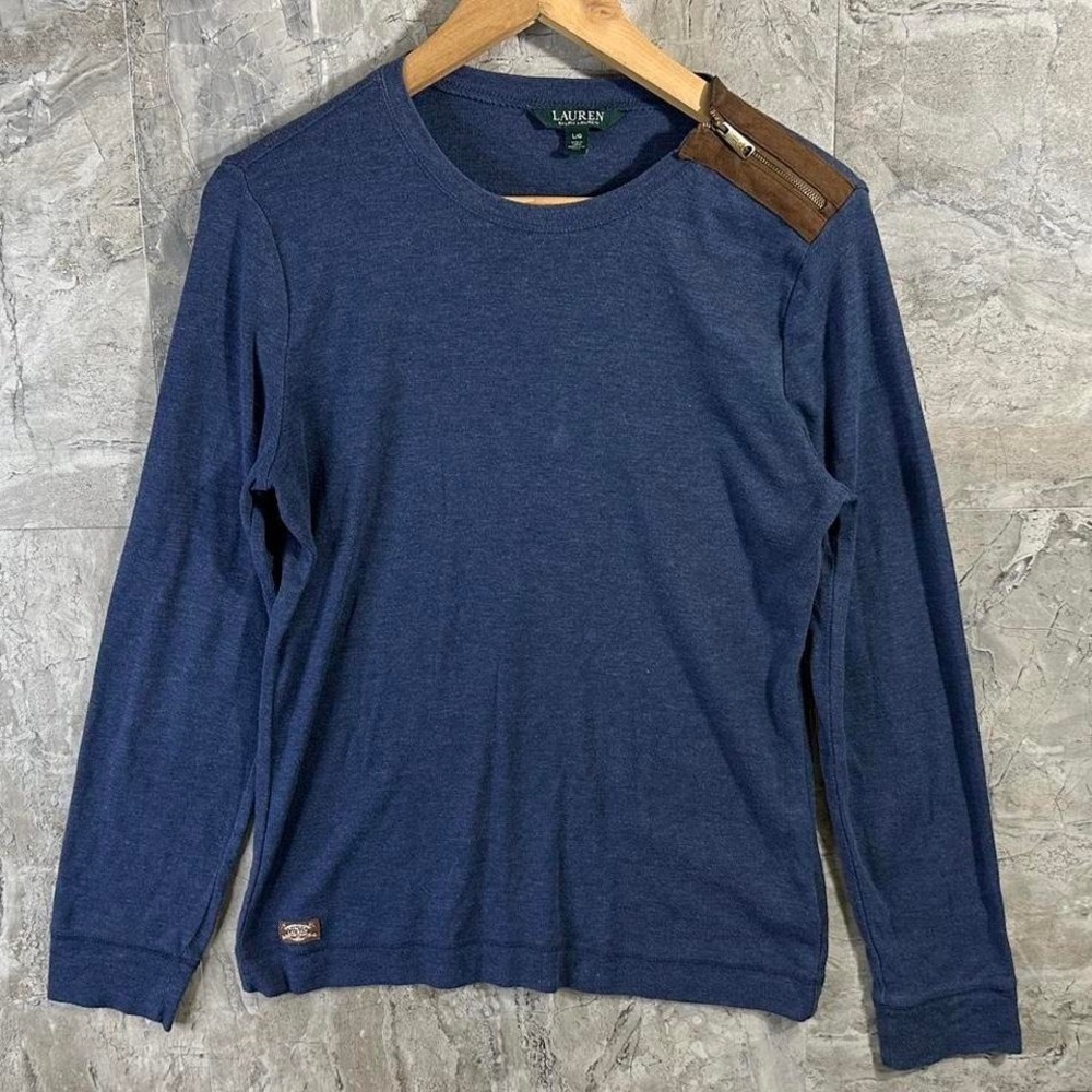 Lauren Ralph Lauren Outdoors Polo Top W/Shoulder Zip & Elbow patch's - Women's L